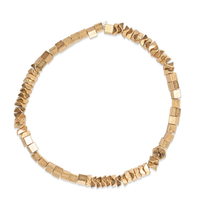 Mini Metal Stacking Bracelet - Geometric Gold