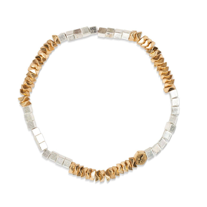 Mini Metal Stacking Bracelet - Geometric Gold/Silver