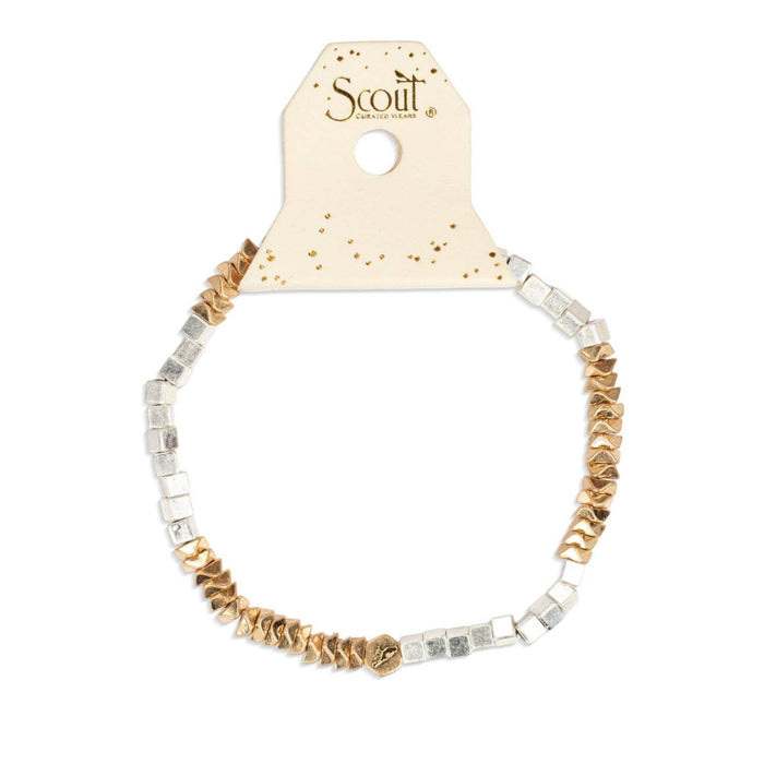 Mini Metal Stacking Bracelet - Geometric Gold/Silver