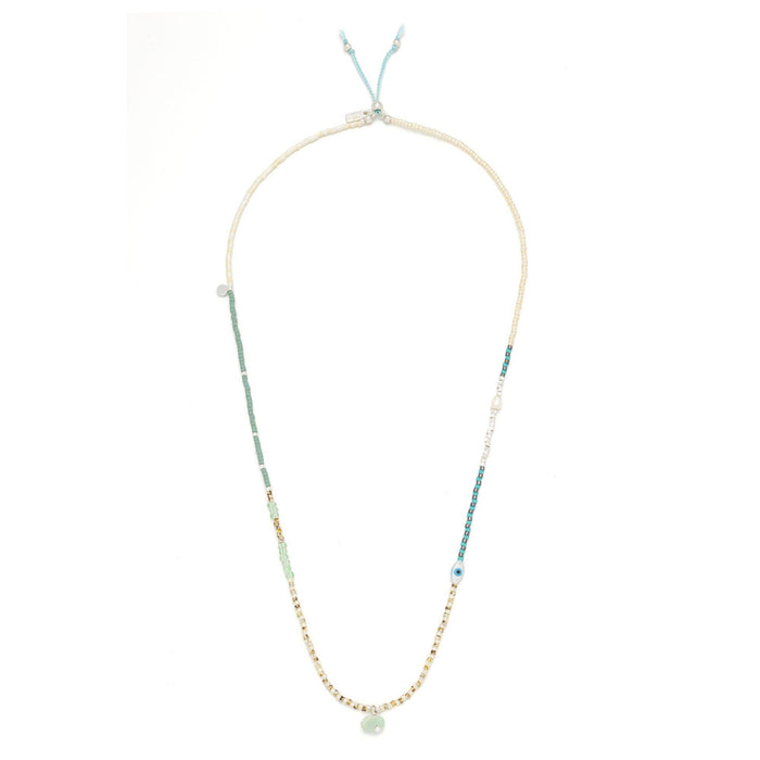 Mixed Media Wrap Bracelet/Necklace - Courage/Amazonite/Silve
