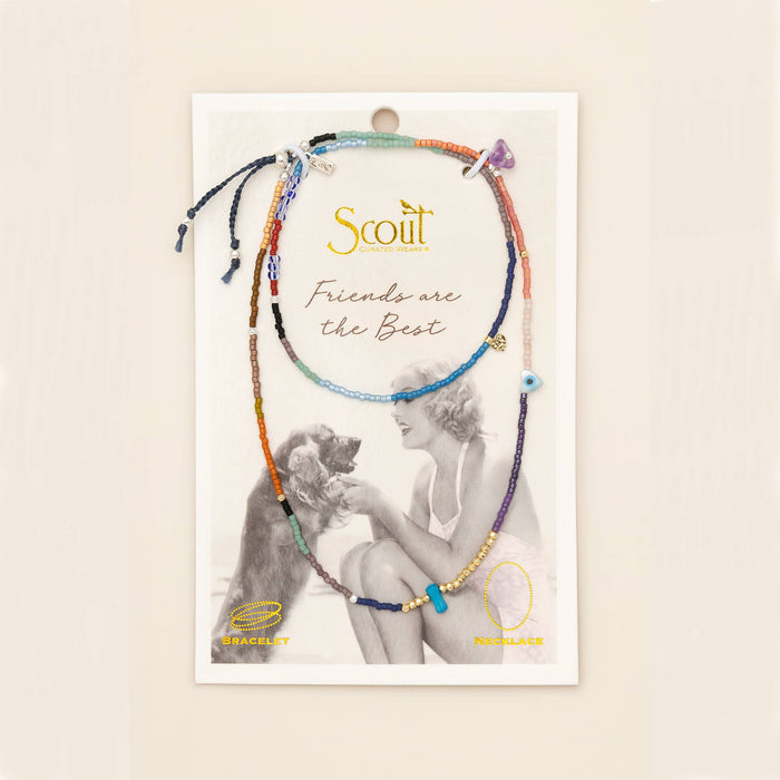 Mixed Media Wrap Bracelet/Necklace - Protection/Amethyst/Gol