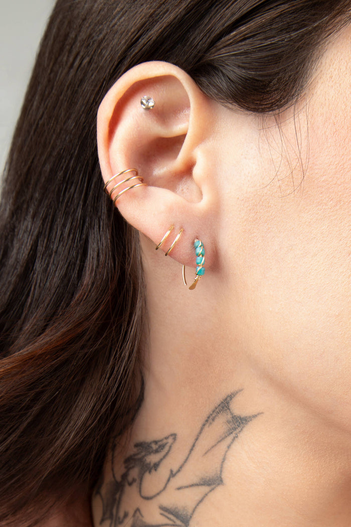Moab Western Beaded Hoop Earrings in 14k Gold Filled