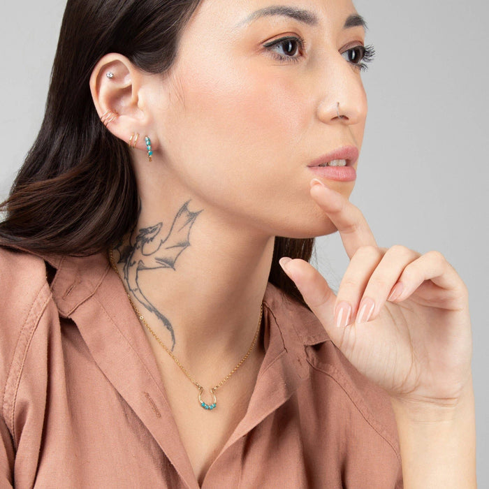 Moab Western Beaded Hoop Earrings in 14k Gold Filled