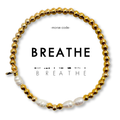 Morse Code Pearl & Gold Bracelet | BREATHE