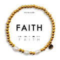 Morse Code Pearl & Gold Bracelet | FAITH