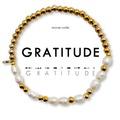 Morse Code Pearl & Gold Bracelet | GRATITUDE