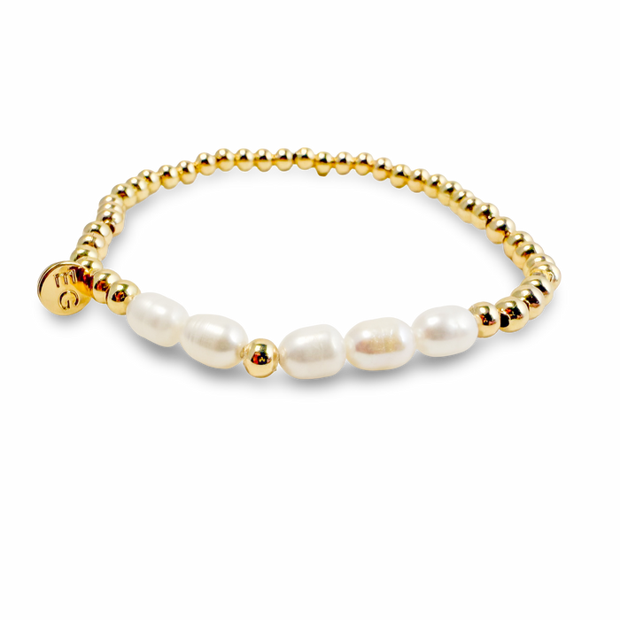 Morse Code Pearl & Gold Bracelet | HOPE