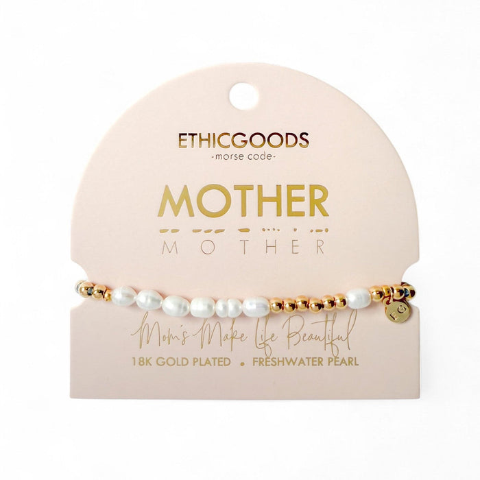 Morse Code Pearl & Gold Bracelet | MOTHER