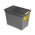 Moxom SolidStore container, 80L capacity, gray, snap-on lid, with wheels, BPA-free, 04-0217