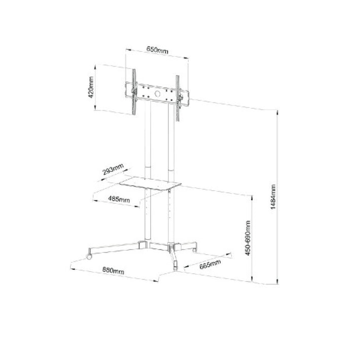 MULTIOFFICE STO S-08A Universal TV Stand Wall Mount Shelf Holder Bracket 30 - 65" VESA OLED QLED LCD LED