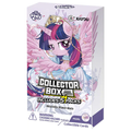 My Little Pony: Moon Crown Collector Box card pack on a plain white background. The box features an illustration of Twilight Sparkle with pink wings and a gold crown, with text reading 'Collector Box Moon Crown' and 'Includes 5 Packs'.