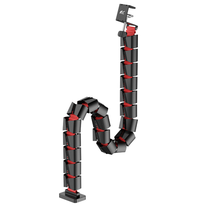Nano RS desk cable organizer / cable grille, 1345mm, black and red, RS125