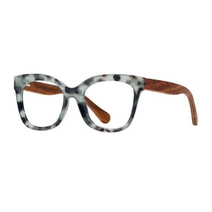 Nora Readers in Blue Tortoise and Walnut Wood