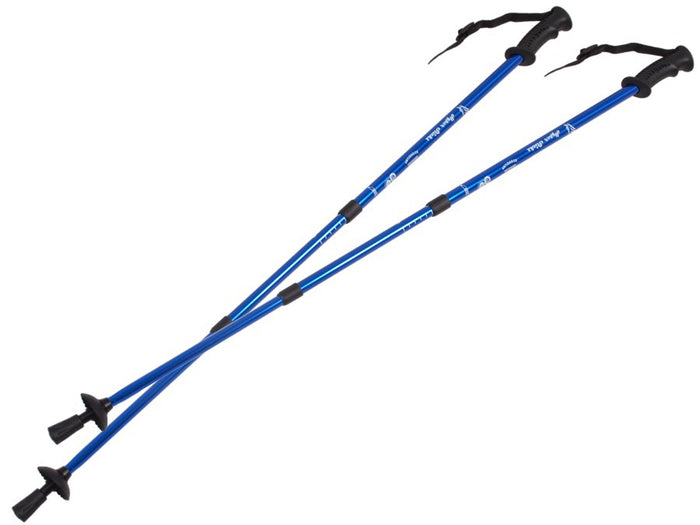 Nordic walking sticks in aluminum anti-shock system 65-135cm EUROBATT blue color