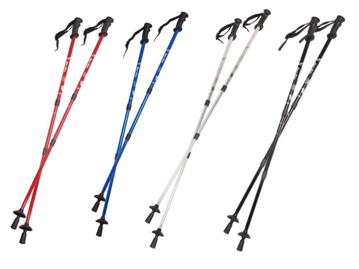 Nordic walking sticks in aluminum anti-shock system 65-135cm EUROBATT blue color