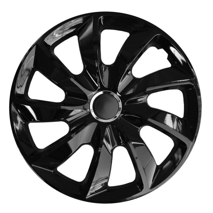 NRM 17" Wheel Covers Hubcaps Universal Car Black ABS Easy Assembly Heavy Duty 4 identical hubcaps
