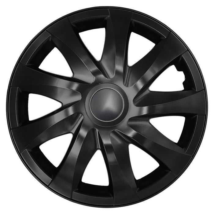 NRM DRACO 13'' Universal Wheel Covers, Matte Black (Set of 4)