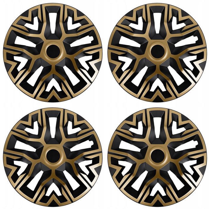NRM The Best 14'' Universal Wheel Covers, Gold and Black, 4-Pack