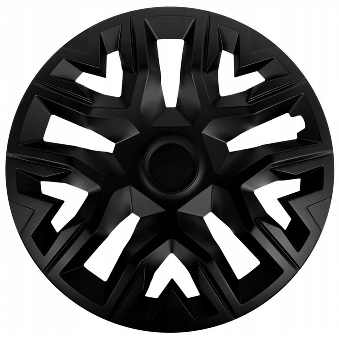 NRM The Best 16" Universal Car Hubcaps, Black, Set of 4