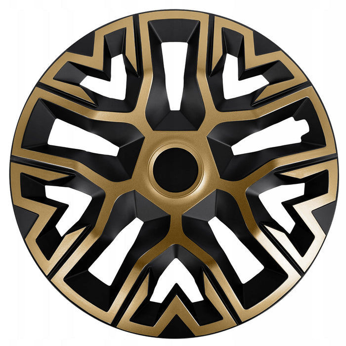 NRM The Best 16'' Universal Wheel Covers (Gold and Black) – Set of 4