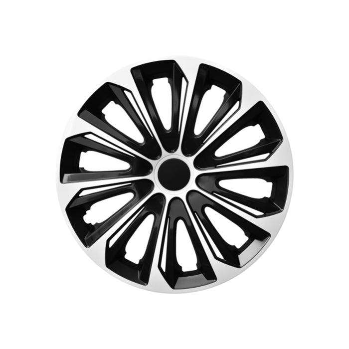 NRM Universal Wheel Covers 14" Black and White Sport Wheel Covers Hub Caps