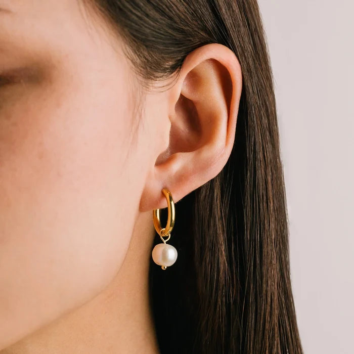 Oceane Pearl Hoops Earrings