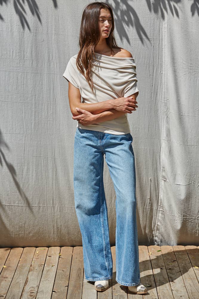 One Shoulder Drape Top