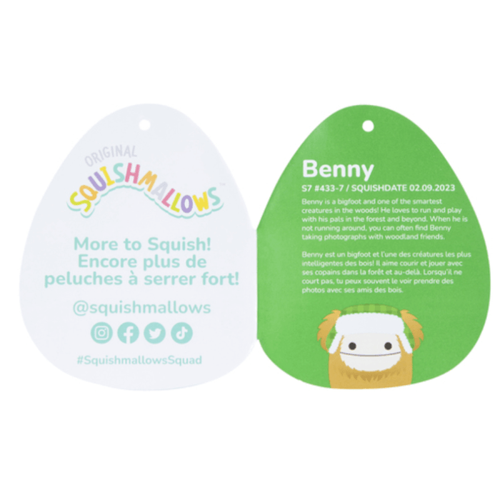 Original Squishmallow Limited Edition Holiday Benny 7.5in