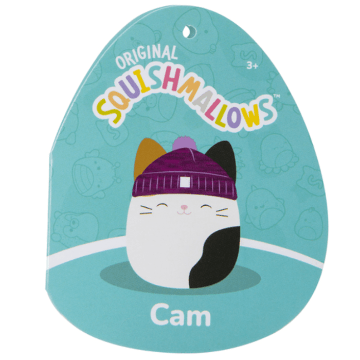 Original Squishmallows Cam with Purple Hat 7.5"