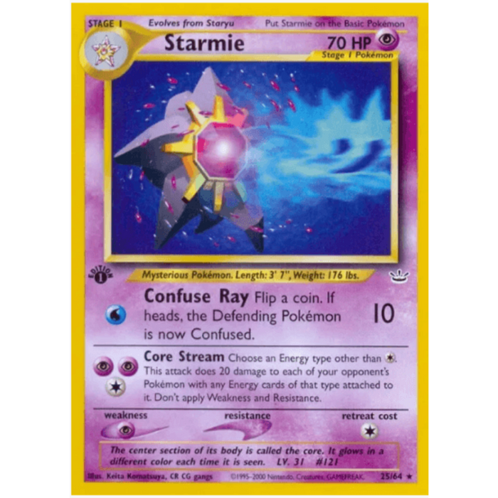 1st edition Starmie - Neo Revelation #25/64