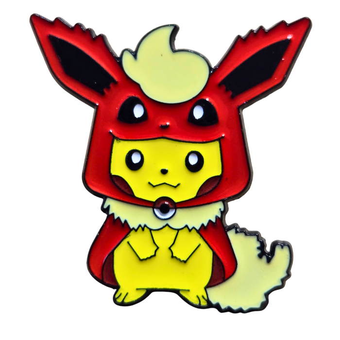 Animated character with red cape and yellow body on a white background