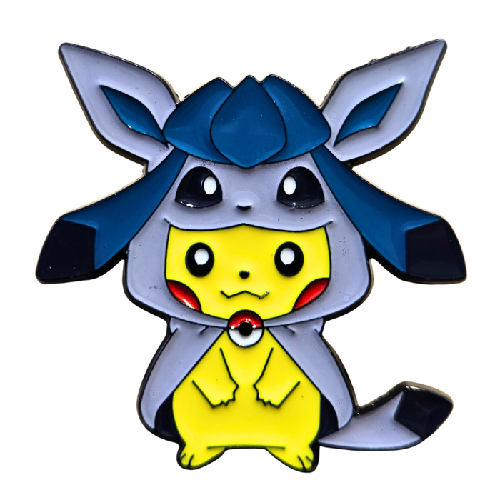 Animated character with blue hair and yellow body on a white background