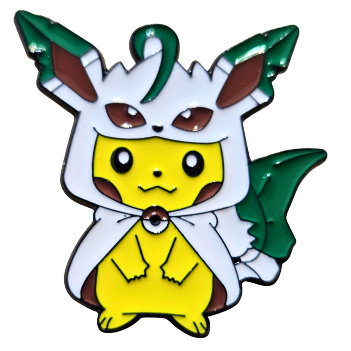 Animated character with a yellow body, white face, and green hair on a white background