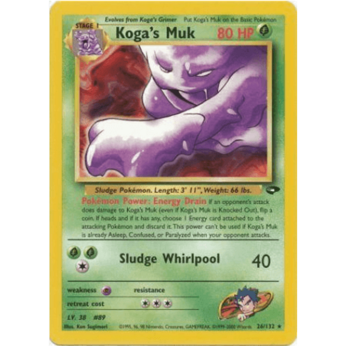 Pokémon Koga's Muk - Gym Challenge #026/132 Damaged