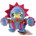 Plush toy with a blue and red design on a white background