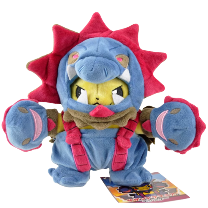 Plush toy with a blue and red design on a white background