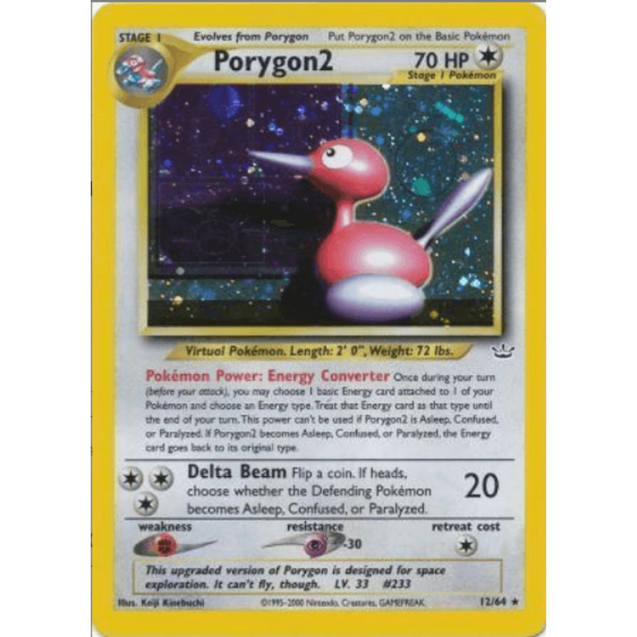 A Pokémon trading card featuring Porygon2, with a space-themed background and an illustration of the Pokémon Porygon.