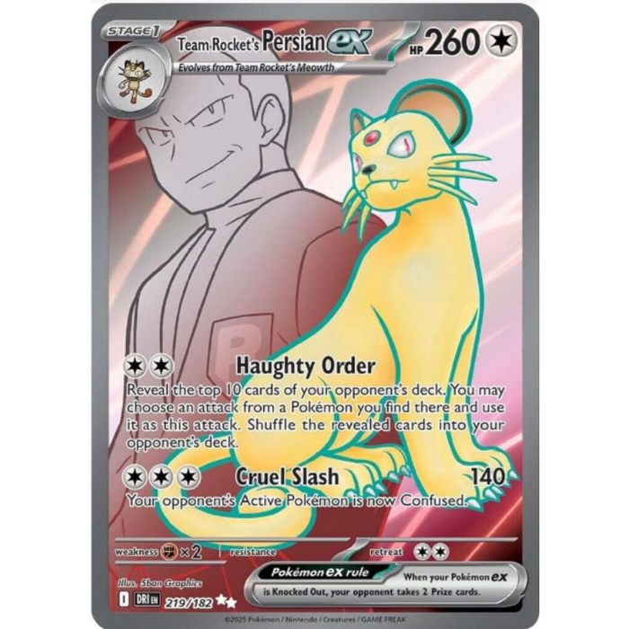 Pokémon trading card featuring Team Rocket's Persian EX