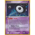 Pokémon trading card featuring Unown with purple border and text