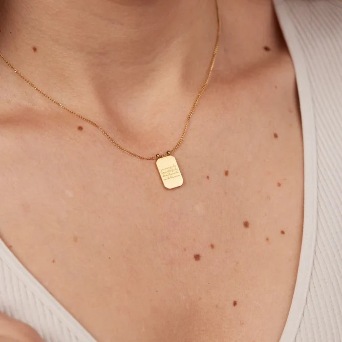 Powerful, Beautiful, Brilliant, and Brave Necklace in Gold