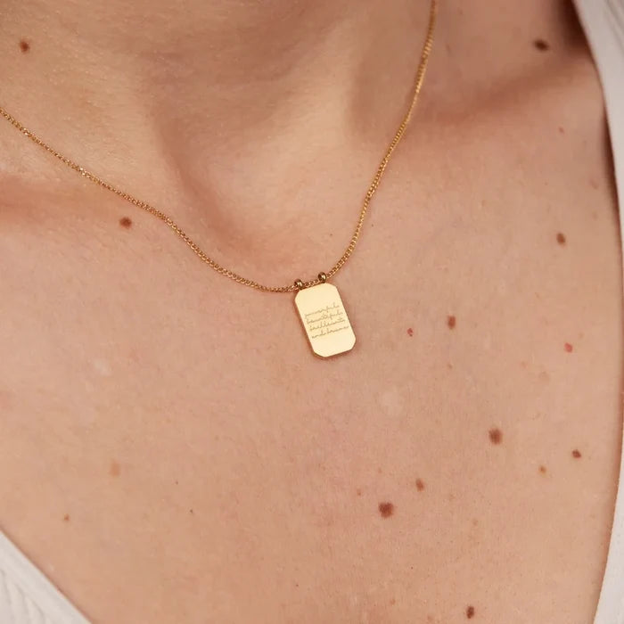 Powerful, Beautiful, Brilliant, and Brave Necklace in Silver