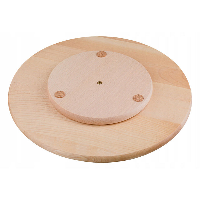 Practic rotating board, for serving snacks and pizza, beech wood, 40 cm diameter, 20090700