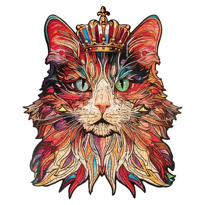 Puzzle: Wooden: Cat King 200 piece