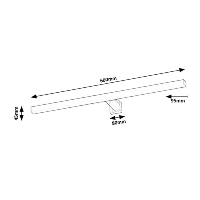 Rabalux bathroom light, 9W, natural white 4000K, IP44, chrome, Oliro