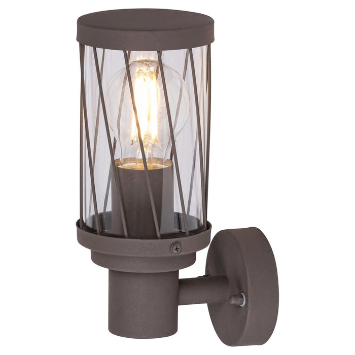 Rabalux Budapest Outdoor Wall Sconce, IP44, brown, E27 screw base, max 40W, 8888