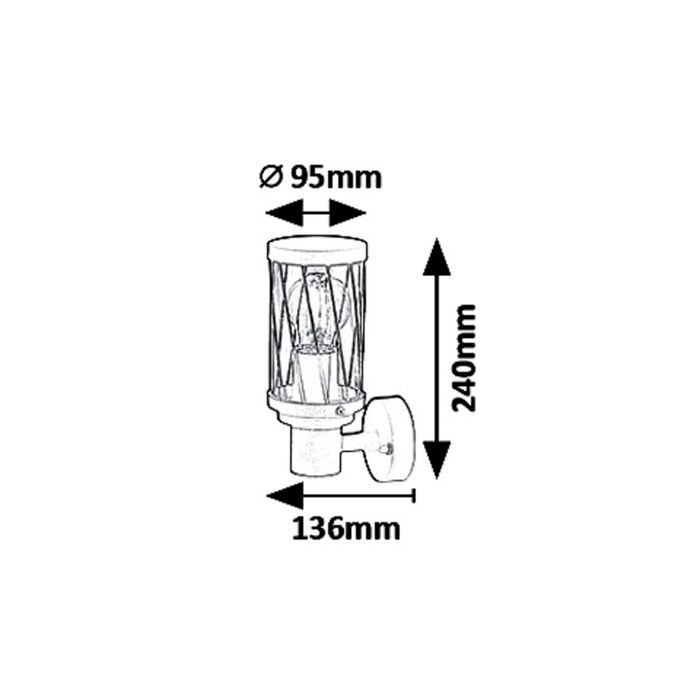 Rabalux Budapest Outdoor Wall Sconce, IP44, brown, E27 screw base, max 40W, 8888