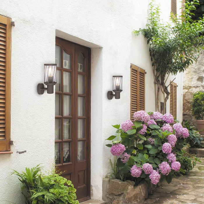 Rabalux Budapest Outdoor Wall Sconce, IP44, brown, E27 screw base, max 40W, 8888