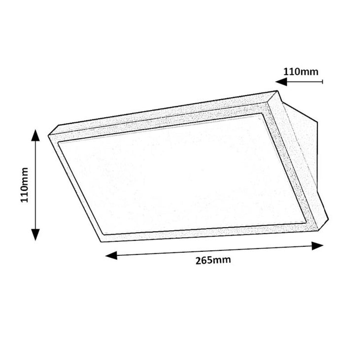 Rabalux Rapla2 LED 18W Light, Black, IP65, Energy Class F, Color Temperature Adjustment: 2700, 4000, 6500 K, 77150