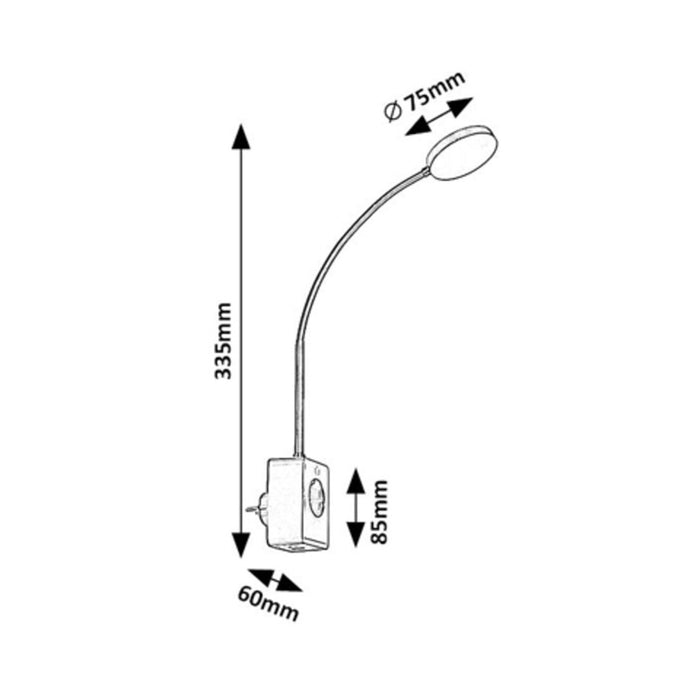 Rabalux Tivro Wall Sconce, 4W LED, Black, IP20, 3 Color Temperature Options: 3000, 4000, 6000, 71284