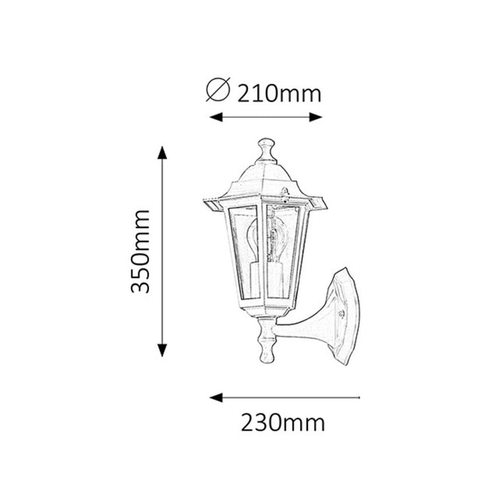 Rabalux Wall Sconce, Outdoor, IP43, E27, max 60W, White, Velence, 2 pieces